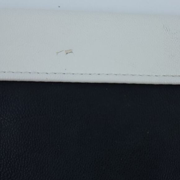 Express Black, White, Silver Envelope Purse Clutch Wristlet 9"L X 6.5"H, Chain - Picture 4 of 6